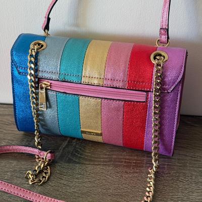 LOT 78L: Aldo Rainbow Glitter Purse, Navy Amanda Smith Shoulder Bag, Preivew Collection Purse & Green Hobo Shoulder Bag