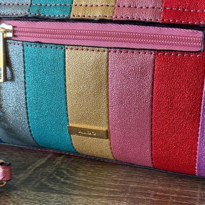 LOT 78L: Aldo Rainbow Glitter Purse, Navy Amanda Smith Shoulder Bag, Preivew Collection Purse & Green Hobo Shoulder Bag