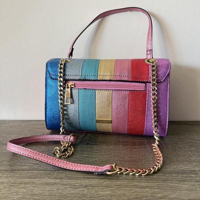 LOT 78L: Aldo Rainbow Glitter Purse, Navy Amanda Smith Shoulder Bag, Preivew Collection Purse & Green Hobo Shoulder Bag