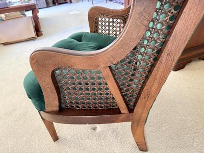 LOT 80L: Vintage Cane Wingback Chair