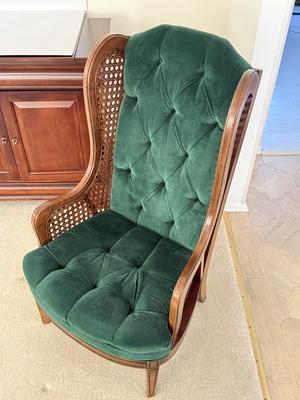 LOT 80L: Vintage Cane Wingback Chair