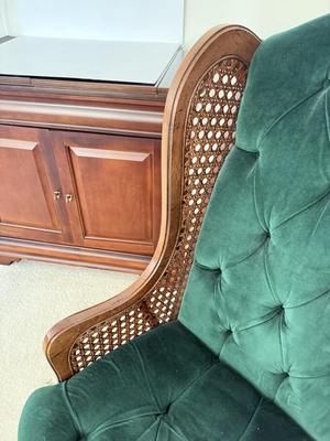 LOT 80L: Vintage Cane Wingback Chair