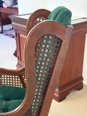 LOT 80L: Vintage Cane Wingback Chair