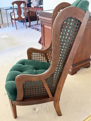 LOT 80L: Vintage Cane Wingback Chair