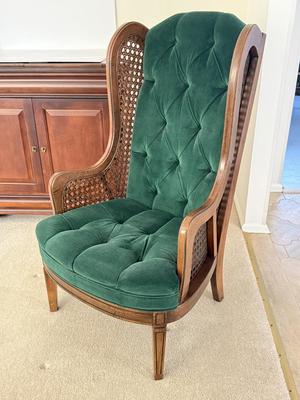 LOT 80L: Vintage Cane Wingback Chair
