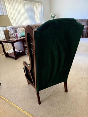 LOT 80L: Vintage Cane Wingback Chair