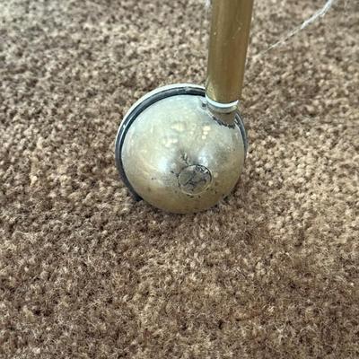 LOT 81F: MCM Brass and Glass Wheeled Bar Cart