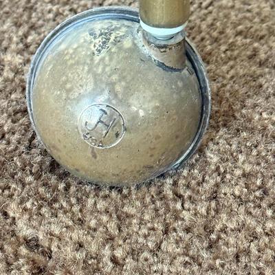 LOT 81F: MCM Brass and Glass Wheeled Bar Cart