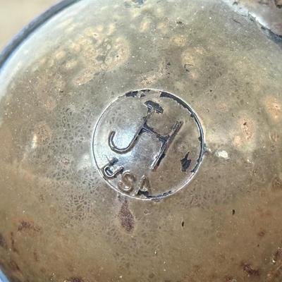 LOT 81F: MCM Brass and Glass Wheeled Bar Cart