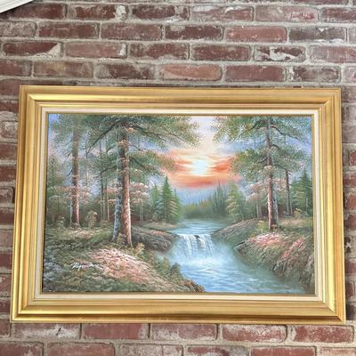 LOT 82F: Signed Roger Brown Landscape Painting (43" x 31.5")