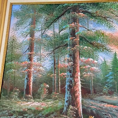 LOT 82F: Signed Roger Brown Landscape Painting (43" x 31.5")