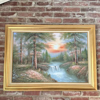 LOT 82F: Signed Roger Brown Landscape Painting (43" x 31.5")