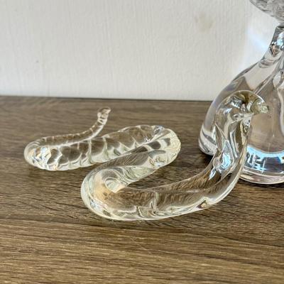 LOT 86F: Crystal Snake, Fenton Glass Swan & Two Candy Bowls