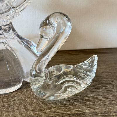 LOT 86F: Crystal Snake, Fenton Glass Swan & Two Candy Bowls