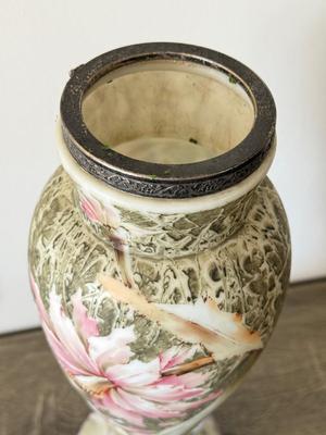 LOT 87L: Vintage Floral Porcelain Vase (17")