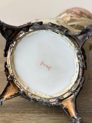 LOT 87L: Vintage Floral Porcelain Vase (17")