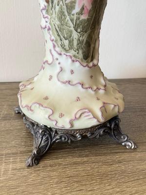 LOT 87L: Vintage Floral Porcelain Vase (17")