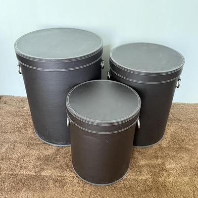LOT 88F: Trio of Cylindrical Storage Bins