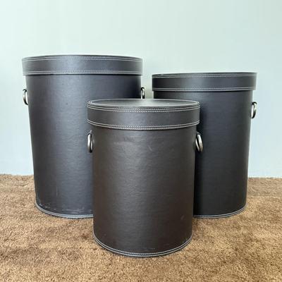 LOT 88F: Trio of Cylindrical Storage Bins