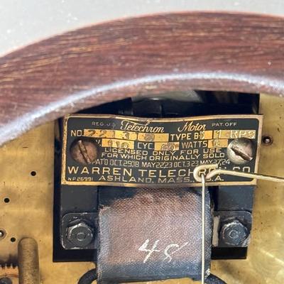 LOT 89F: Vintage Revere Clock Co Telechron Two Chime Mantel Clock