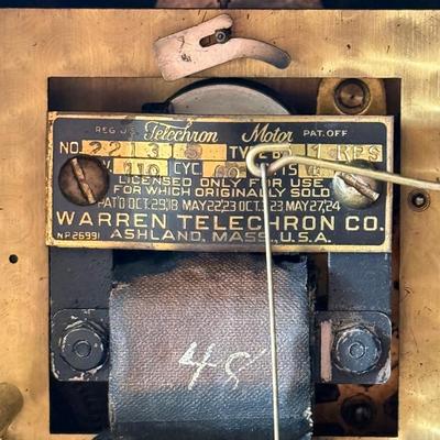 LOT 89F: Vintage Revere Clock Co Telechron Two Chime Mantel Clock