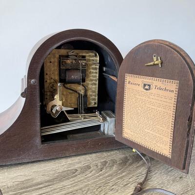 LOT 89F: Vintage Revere Clock Co Telechron Two Chime Mantel Clock