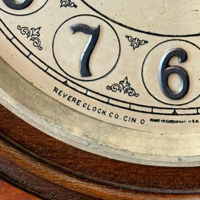 LOT 89F: Vintage Revere Clock Co Telechron Two Chime Mantel Clock