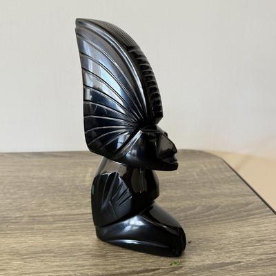 LOT 90F: Wooden Buddha, Ceramic Elephant & Heavy Tribal Carvings