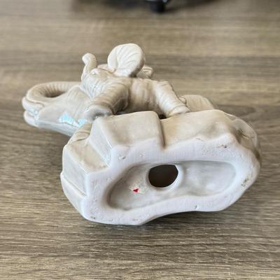 LOT 90F: Wooden Buddha, Ceramic Elephant & Heavy Tribal Carvings