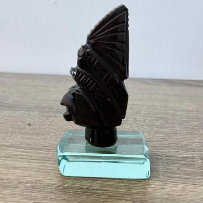 LOT 90F: Wooden Buddha, Ceramic Elephant & Heavy Tribal Carvings