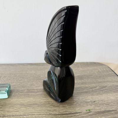 LOT 90F: Wooden Buddha, Ceramic Elephant & Heavy Tribal Carvings