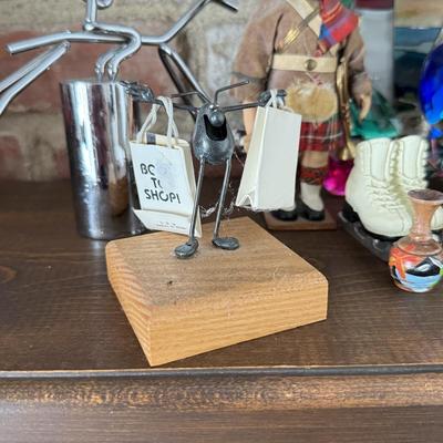 LOT 91F: Trinket collection: British Guard, Lighthouse Stained Glass, Dad's Shoes & More