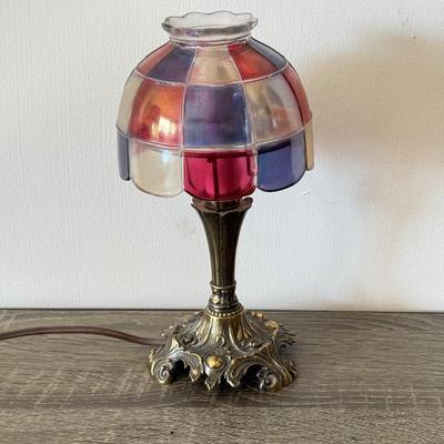 LOT 92F: Vintage Glass Shade Lamp, Abalone Fish, Magnifying Glass & More