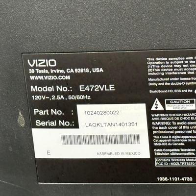 LOT 94F: Vizio 47" Television Model E472VLE w/ Remote