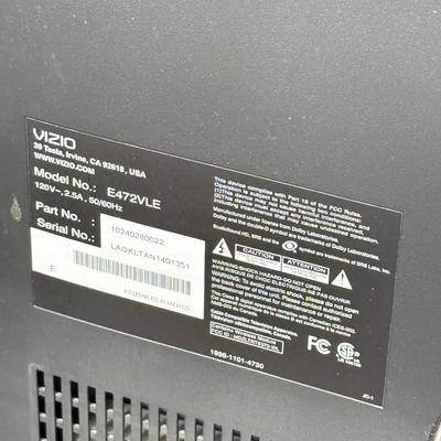 LOT 94F: Vizio 47" Television Model E472VLE w/ Remote