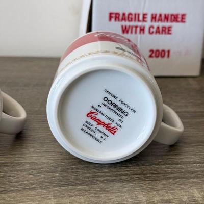 LOT 98K: Spaghettio's & Campbell's Soup Bowls w/ Collection of Campbell's Mugs & Christmas Tree Ornaments