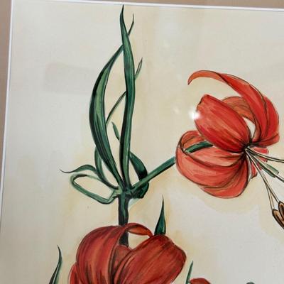 LOT 99F: Signed Grace E. Lansing Floral Artwork (14.5" X 18")