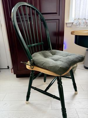 LOT 100K: Green Tile-Top Kitchen Dining Table w/ Four Matching Chairs