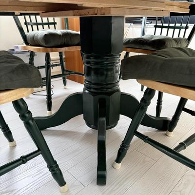 LOT 100K: Green Tile-Top Kitchen Dining Table w/ Four Matching Chairs