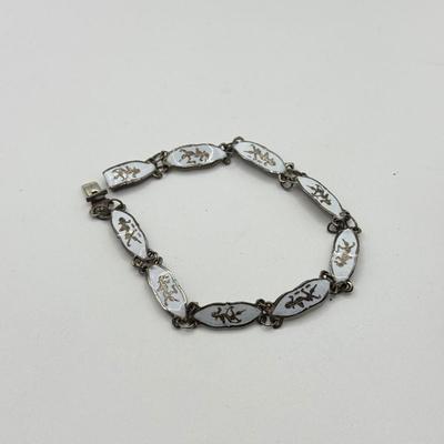 LOT 115J: Vintage 1920's Sterling Silver Nielloware Thai Diety Screwback Earrings & Vintage SIAM Sterling Silver Niello Enamel...