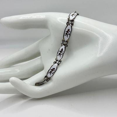 LOT 115J: Vintage 1920's Sterling Silver Nielloware Thai Diety Screwback Earrings & Vintage SIAM Sterling Silver Niello Enamel...