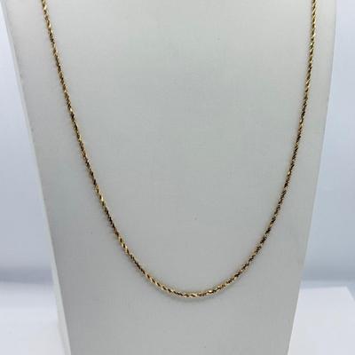 LOT 123J: 14kt Gold 24" Twisted Rope Chain Necklace (6.05g)