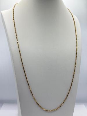 LOT 123J: 14kt Gold 24" Twisted Rope Chain Necklace (6.05g)