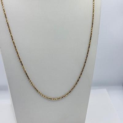 LOT 123J: 14kt Gold 24" Twisted Rope Chain Necklace (6.05g)