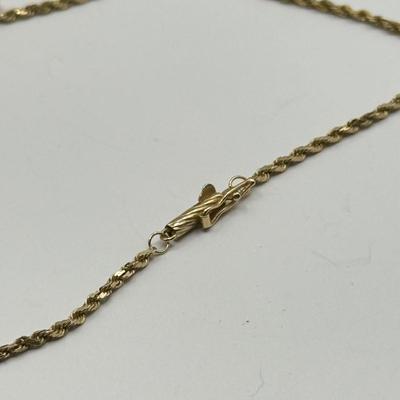 LOT 123J: 14kt Gold 24" Twisted Rope Chain Necklace (6.05g)
