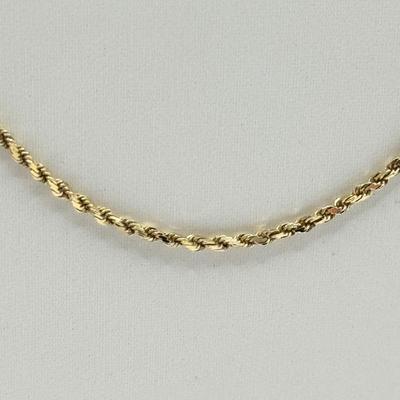 LOT 123J: 14kt Gold 24" Twisted Rope Chain Necklace (6.05g)