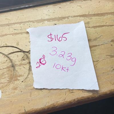 LOT 125J: 10kt Gold 20" Chain Necklace (3.23g)