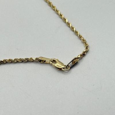 LOT 126J: 14kt Gold Heart Rose Pendant w/ 20" Chain (5.98g)