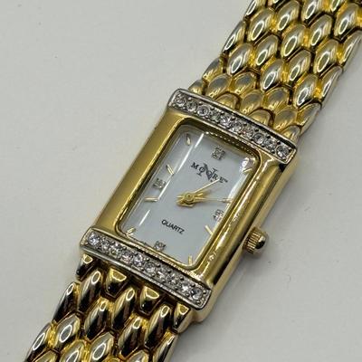 LOT 130: Goldtone Watches: Monroe Quartz, Timex & Piere Cardin