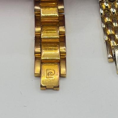 LOT 130: Goldtone Watches: Monroe Quartz, Timex & Piere Cardin
